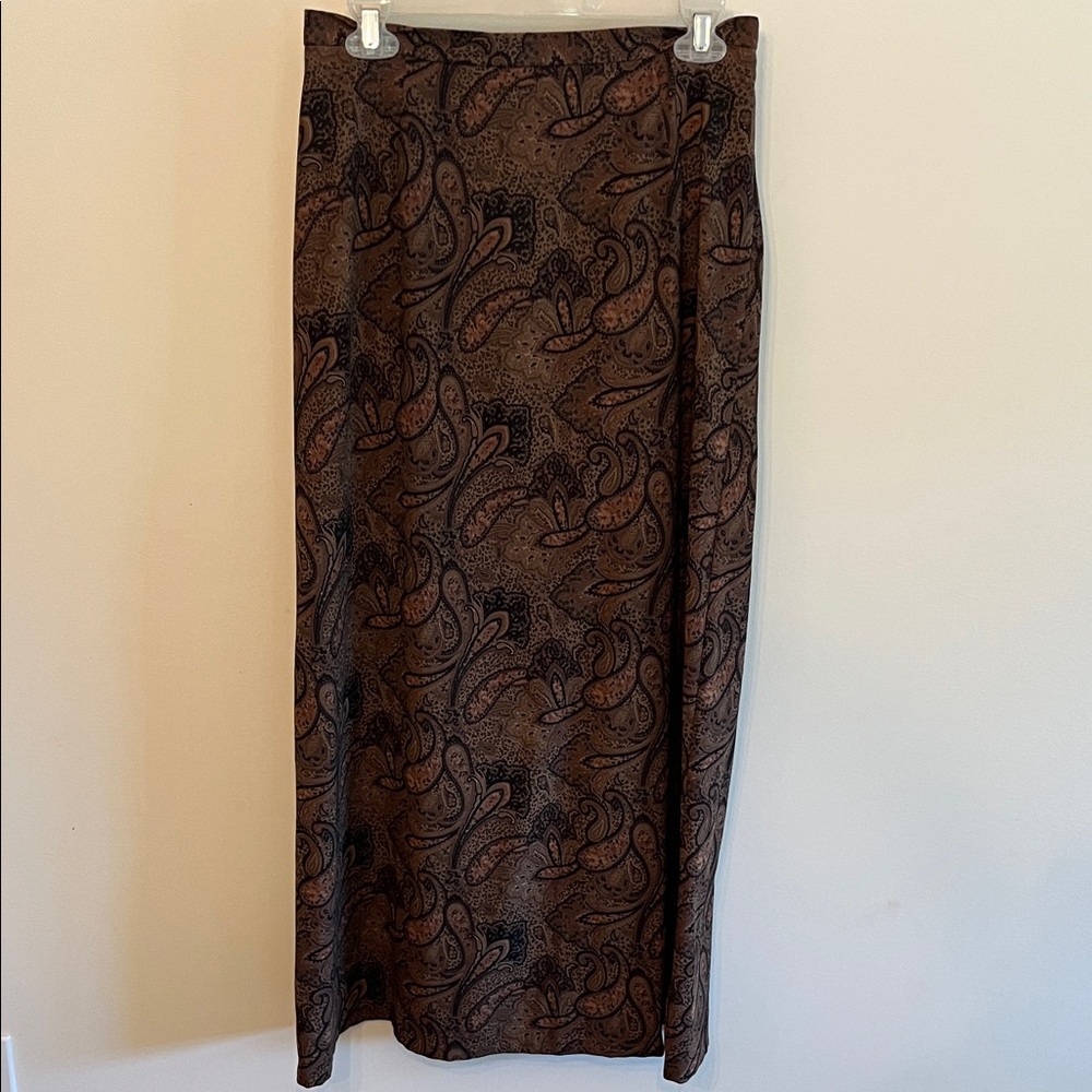 Vintage Tribal Brown Paisley Pencil Skirt